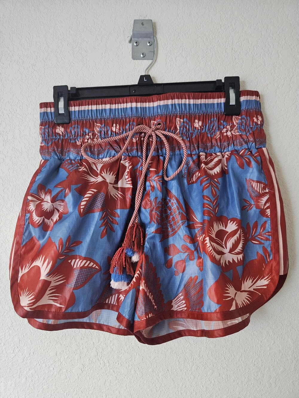 FARM Rio Blue Lace Garden Nylon Shorts Size Medium